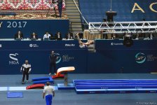 Лучшие моменты второго дня соревнований Кубка мира по спортивной гимнастике в Баку (ФОТО)