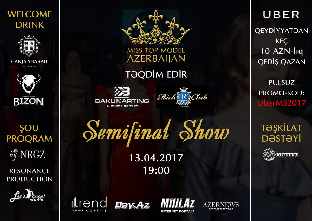 Miss Top Model Azerbaijan - 2017: Красавицы Азербайджана отметят Всемирный день рок-н-ролла