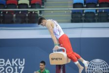 Подиумные тренировки спортивных гимнастов в рамках Игр исламской солидарности в Баку (ФОТОРЕПОРТАЖ)