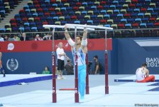 Подиумные тренировки спортивных гимнастов в рамках Игр исламской солидарности в Баку (ФОТОРЕПОРТАЖ)