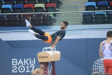 Подиумные тренировки спортивных гимнастов в рамках Игр исламской солидарности в Баку (ФОТОРЕПОРТАЖ)