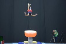 Подиумные тренировки спортивных гимнастов в рамках Игр исламской солидарности в Баку (ФОТОРЕПОРТАЖ)