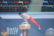 Подиумные тренировки спортивных гимнастов в рамках Игр исламской солидарности в Баку (ФОТОРЕПОРТАЖ)