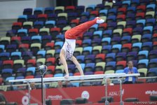 Подиумные тренировки спортивных гимнастов в рамках Игр исламской солидарности в Баку (ФОТОРЕПОРТАЖ)