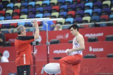 Подиумные тренировки спортивных гимнастов в рамках Игр исламской солидарности в Баку (ФОТОРЕПОРТАЖ)