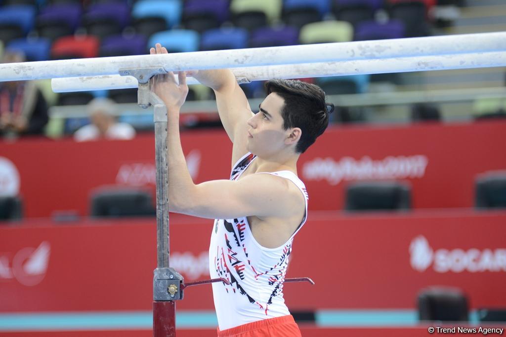 Подиумные тренировки спортивных гимнастов в рамках Игр исламской солидарности в Баку (ФОТОРЕПОРТАЖ)