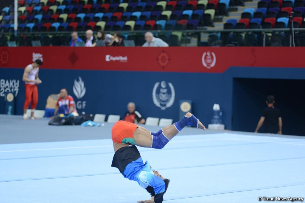 Подиумные тренировки спортивных гимнастов в рамках Игр исламской солидарности в Баку (ФОТОРЕПОРТАЖ)