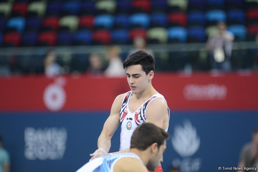 Подиумные тренировки спортивных гимнастов в рамках Игр исламской солидарности в Баку (ФОТОРЕПОРТАЖ)