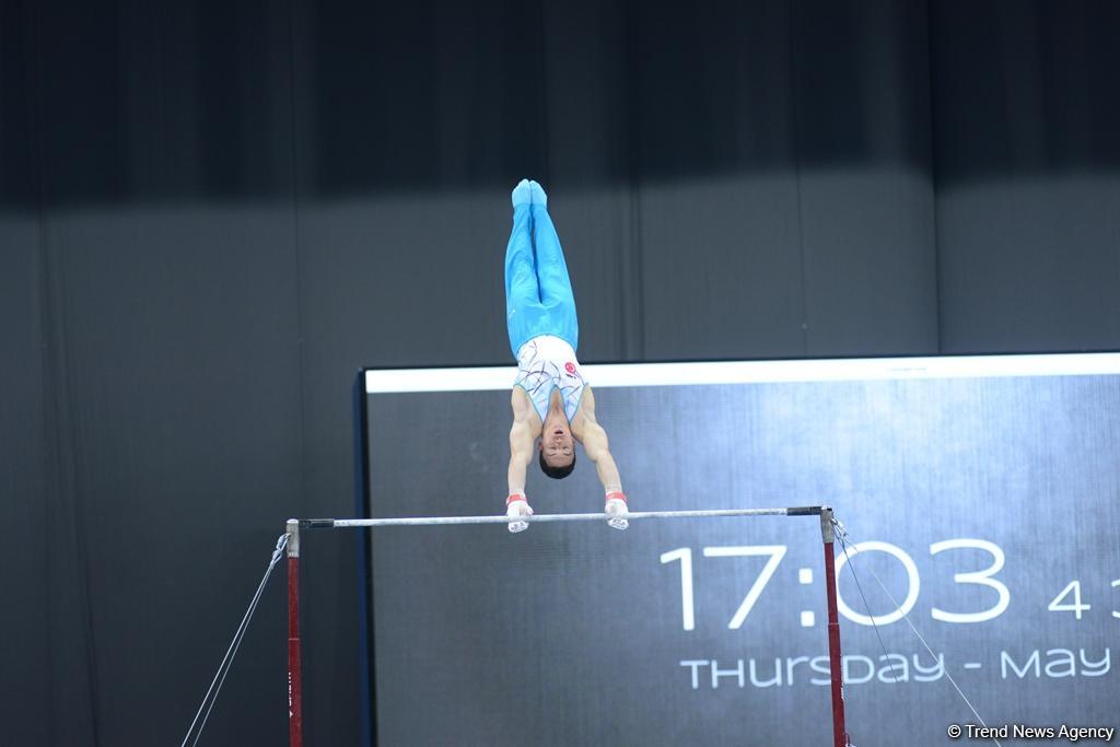 Подиумные тренировки спортивных гимнастов в рамках Игр исламской солидарности в Баку (ФОТОРЕПОРТАЖ)