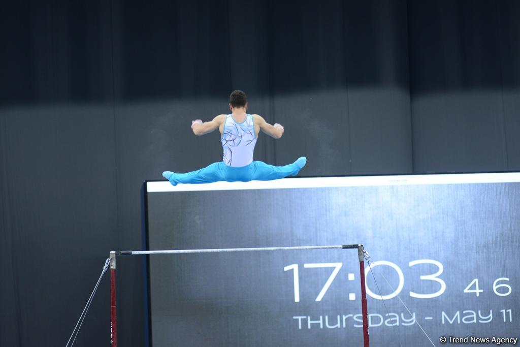 Подиумные тренировки спортивных гимнастов в рамках Игр исламской солидарности в Баку (ФОТОРЕПОРТАЖ)