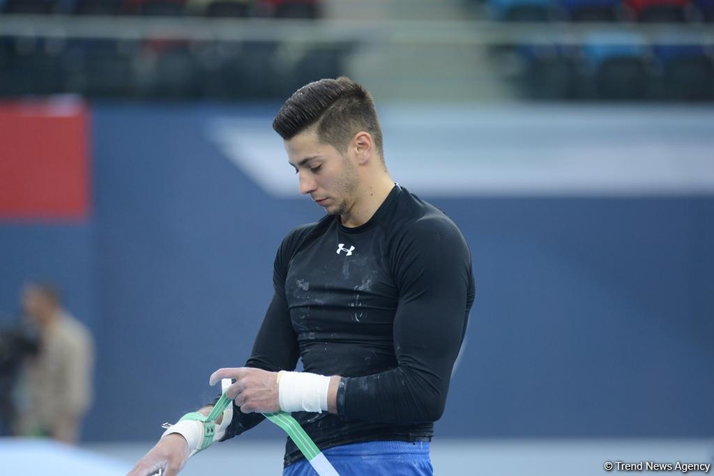 Подиумные тренировки спортивных гимнастов в рамках Игр исламской солидарности в Баку (ФОТОРЕПОРТАЖ)