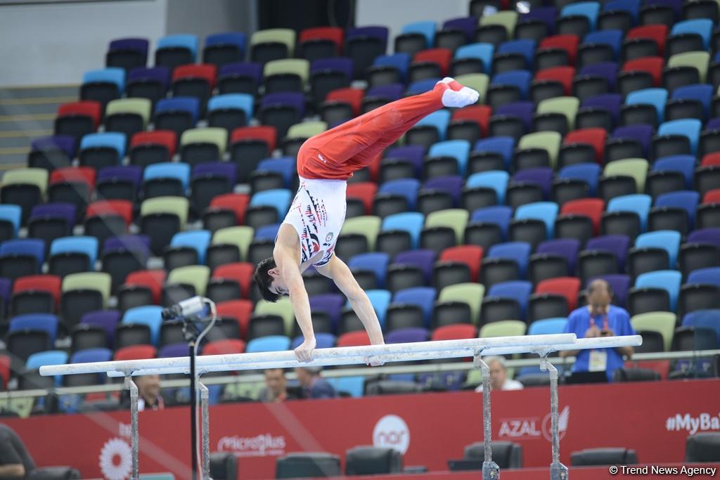 Подиумные тренировки спортивных гимнастов в рамках Игр исламской солидарности в Баку (ФОТОРЕПОРТАЖ)