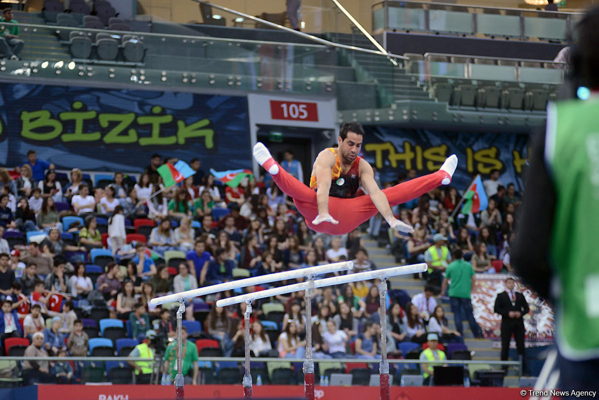 В рамках IV Игр исламской солидарности в Баку проходят соревнования по спортивной гимнастике (ФОТОСЕССИЯ)