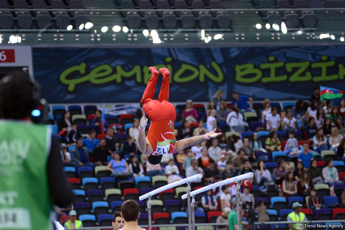 В рамках IV Игр исламской солидарности в Баку проходят соревнования по спортивной гимнастике (ФОТОСЕССИЯ)