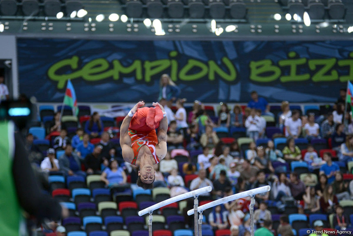 В рамках IV Игр исламской солидарности в Баку проходят соревнования по спортивной гимнастике (ФОТОСЕССИЯ)