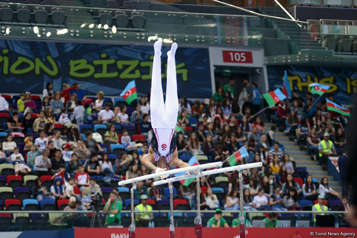 В рамках IV Игр исламской солидарности в Баку проходят соревнования по спортивной гимнастике (ФОТОСЕССИЯ)