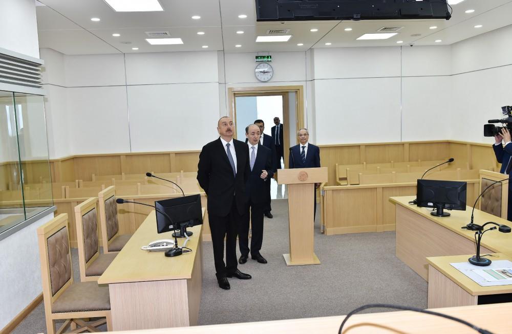 Президент Ильхам Алиев принял участие в открытии нового административного здания Наримановского районного суда (ФОТО)