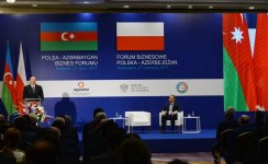 Президент Ильхам Алиев принял участие в церемонии открытия азербайджано-польского бизнес-форума в Варшаве (ФОТО)
