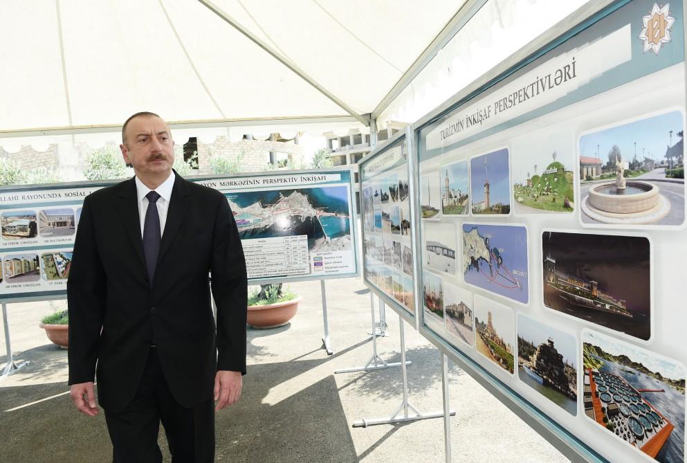 Президент Ильхам Алиев ознакомился с проектами мероприятий в центральной части Пираллахи (ФОТО)