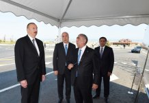 Президент Ильхам Алиев принял участие в открытии реконструированных дорог Пиршаги-Новханы и Бинагади-Новханы-Джорат (ФОТО)