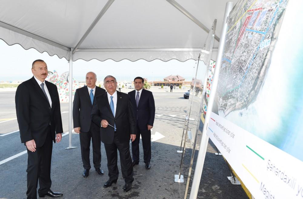 Президент Ильхам Алиев принял участие в открытии реконструированных дорог Пиршаги-Новханы и Бинагади-Новханы-Джорат (ФОТО)
