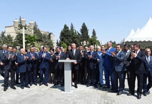 Президент Азербайджана принял участие в церемонии открытия системы водоснабжения Джалилабада (ФОТО)