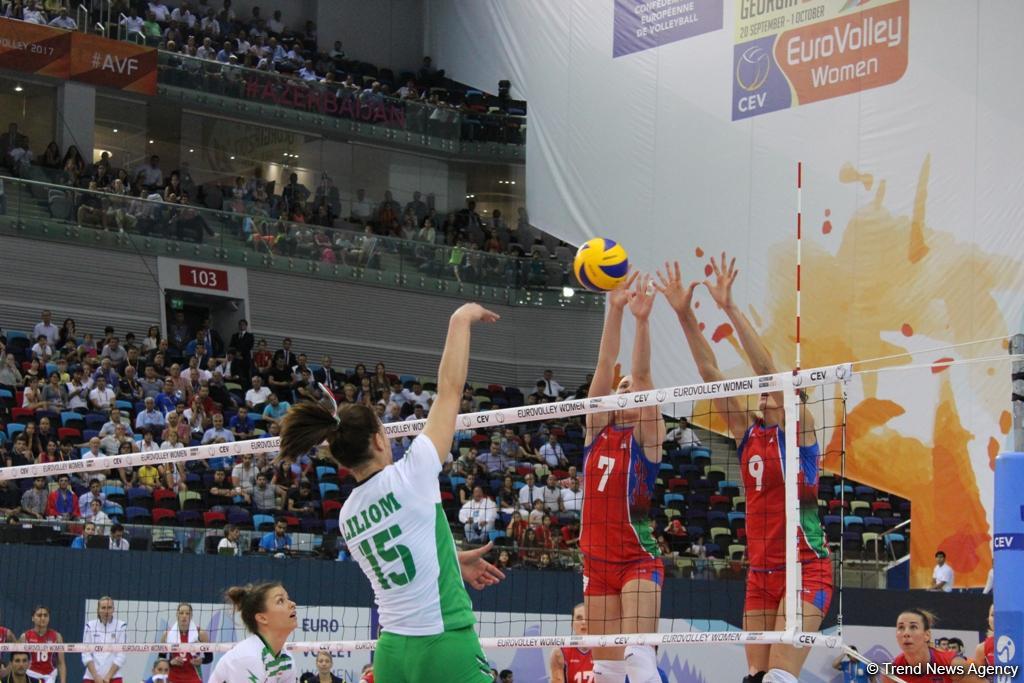 Азербайджанские волейболистки одержали первую победу в рамках Евро-2017 (ФОТО)