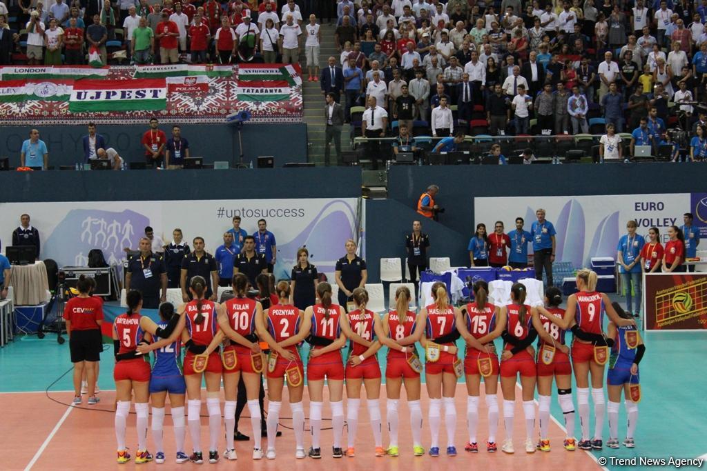 Азербайджанские волейболистки одержали первую победу в рамках Евро-2017 (ФОТО)