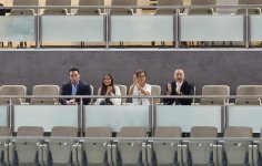 Президент Ильхам Алиев и его супруга наблюдали за игрой сборной Азербайджана по волейболу (ФОТО)