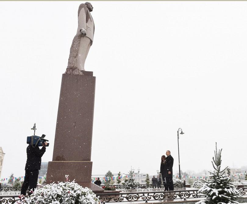 Президент Ильхам Алиев и его супруга прибыли в Губинский район (ФОТО)