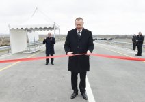 Президент Ильхам Алиев принял участие в открытии реконструированного участка Аран-Гарагаджи дороги Мингячевир-Бахрамтепе (ФОТО)