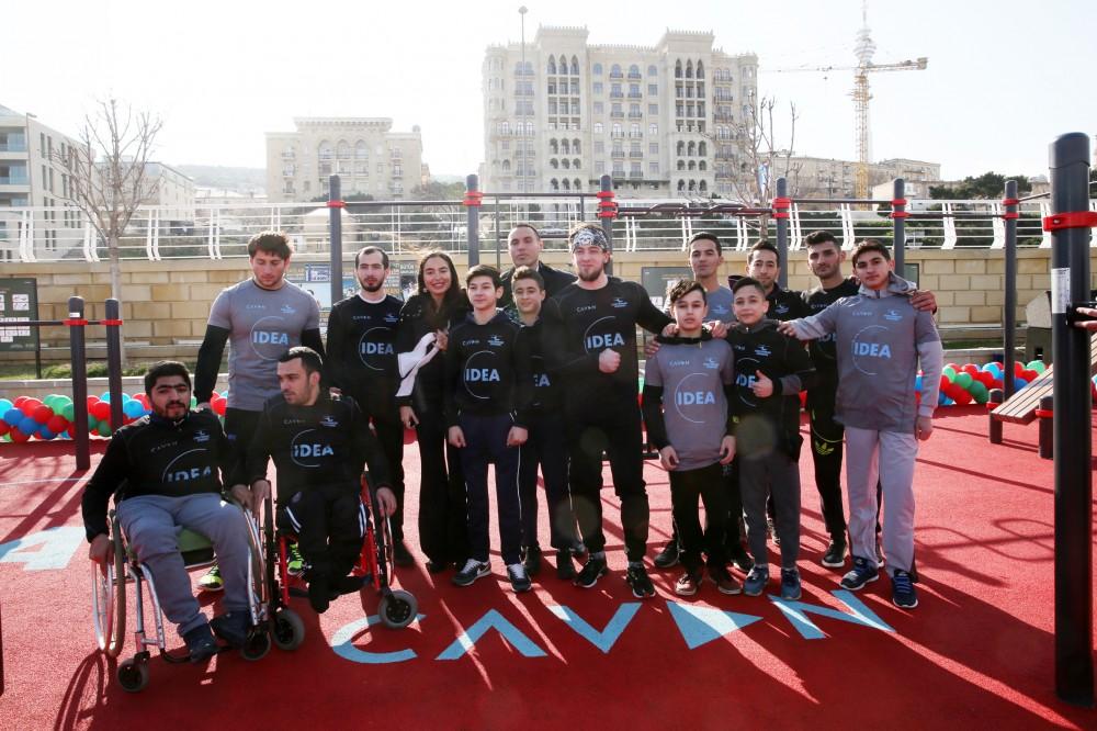 Вице-президент Фонда Гейдара Алиева Лейла Алиева приняла участие в церемонии открытия спортивной площадки (ФОТО)