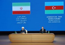 Президенты Азербайджана и Ирана приняли участие в бизнес-форуме в Баку (ФОТО)