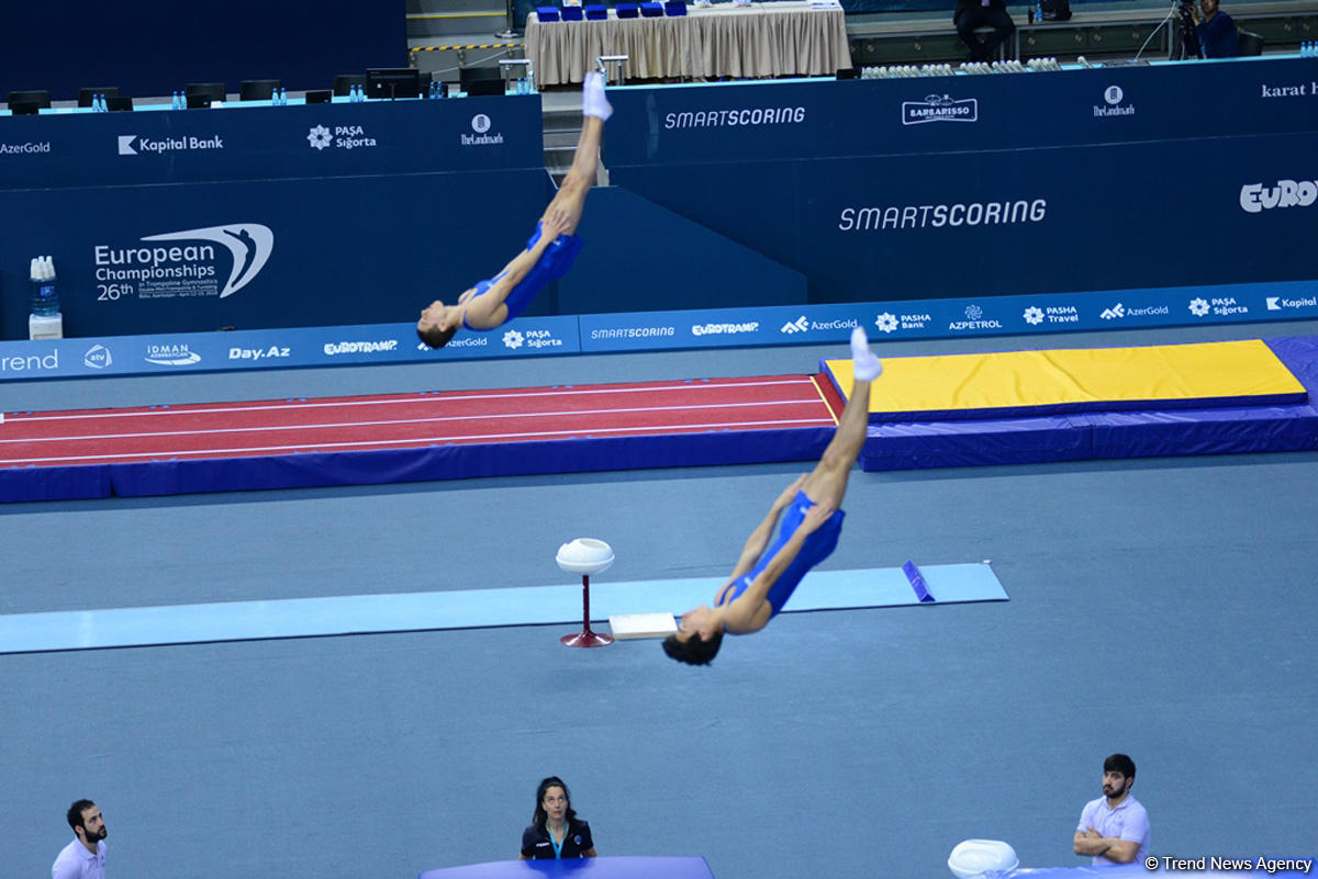 Стартовал третий день ЧЕ по прыжкам на батуте, двойном мини-батуте и акробатической дорожке в Баку (ФОТО)