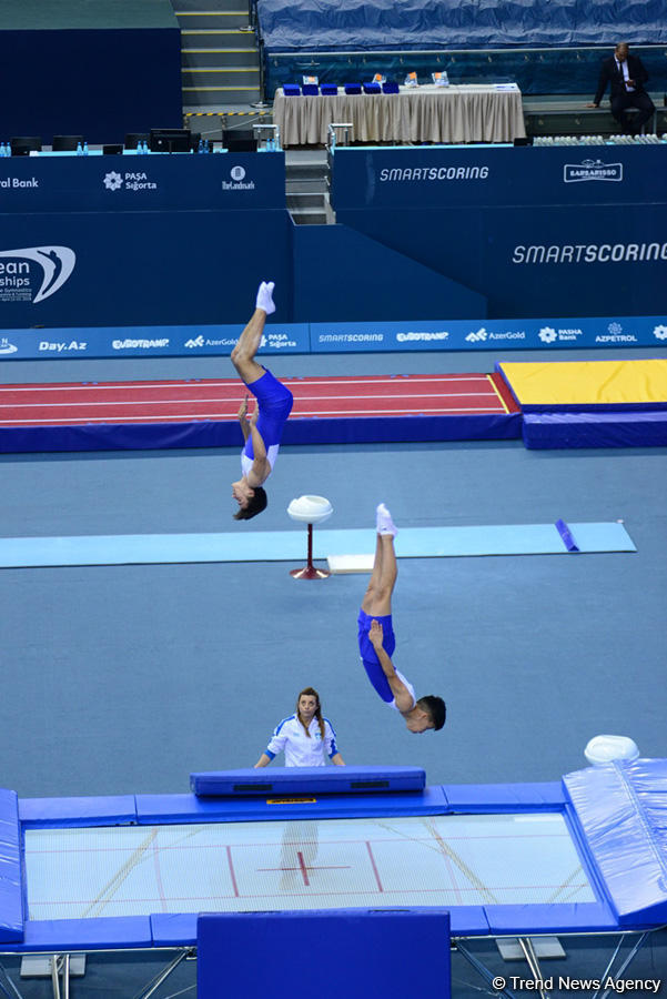 Стартовал третий день ЧЕ по прыжкам на батуте, двойном мини-батуте и акробатической дорожке в Баку (ФОТО)