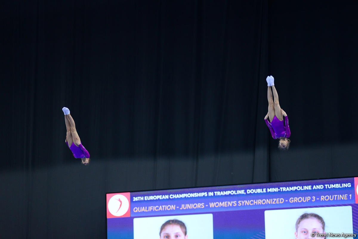 Стартовал третий день ЧЕ по прыжкам на батуте, двойном мини-батуте и акробатической дорожке в Баку (ФОТО)