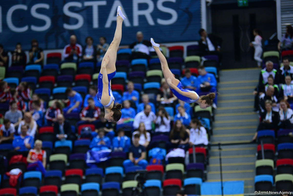 Стартовал третий день ЧЕ по прыжкам на батуте, двойном мини-батуте и акробатической дорожке в Баку (ФОТО)