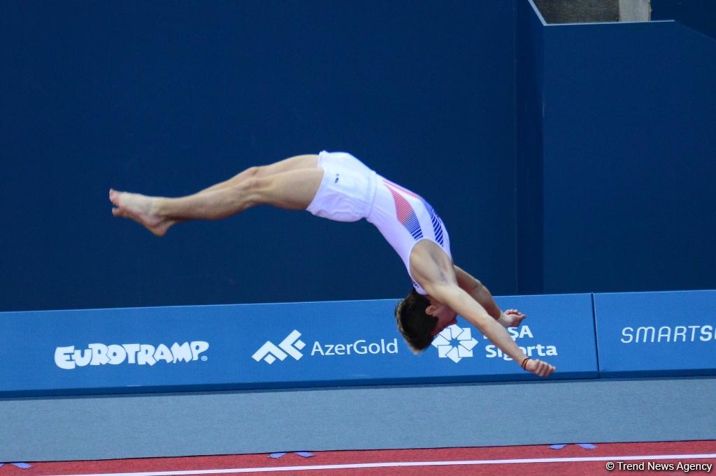 В Баку стартовал четвертый  день соревнований XXVI Чемпионата Европы по прыжкам на батуте, двойном мини-батуте и акробатической дорожке (ФОТО)