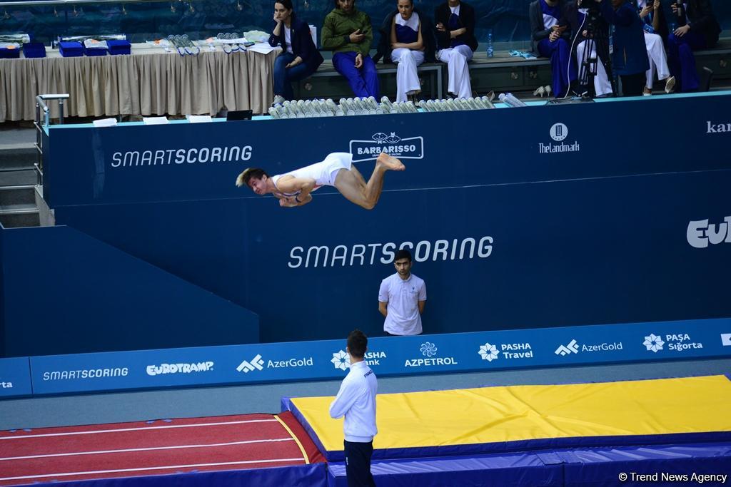 В Баку стартовал четвертый  день соревнований XXVI Чемпионата Европы по прыжкам на батуте, двойном мини-батуте и акробатической дорожке (ФОТО)