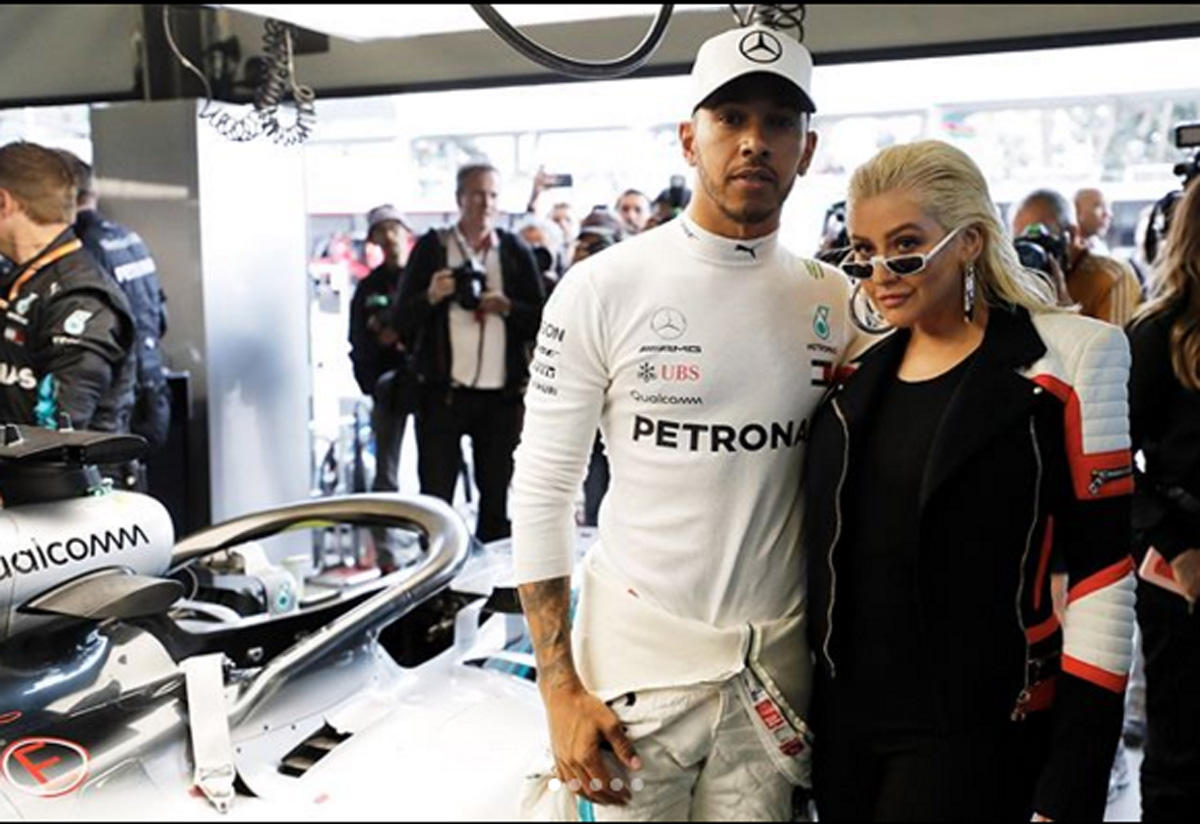 Люблю тебя, Баку - Кристина Агилера и Льюис Хэмилтон (ФОТО)