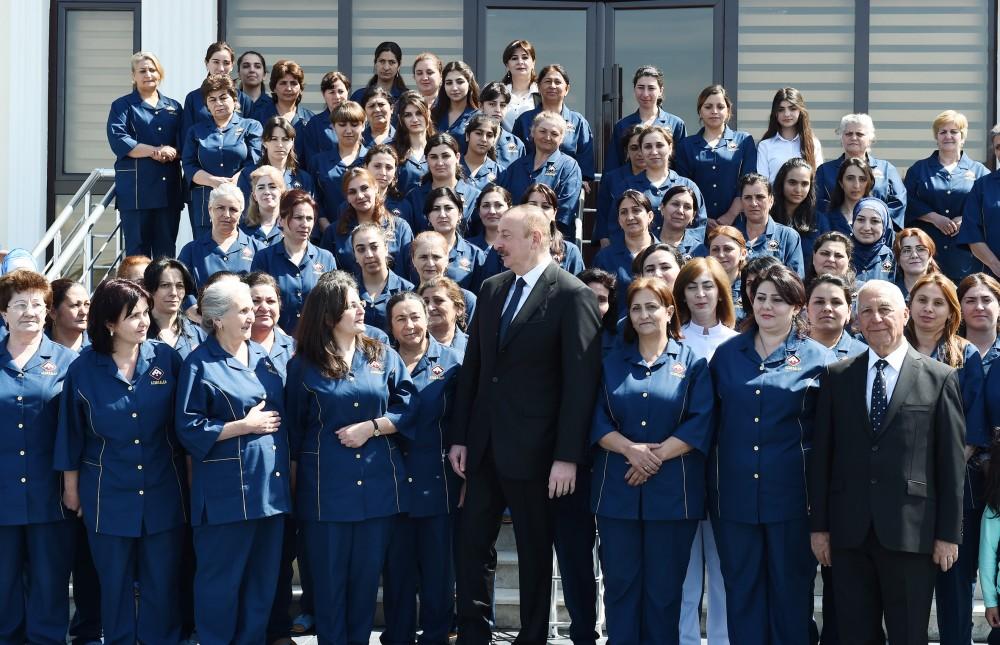 Президент Ильхам Алиев принял участие в открытии Хачмазского филиала ОАО «Азерхалча» (ФОТО)