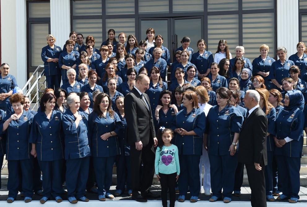 Президент Ильхам Алиев принял участие в открытии Хачмазского филиала ОАО «Азерхалча» (ФОТО)