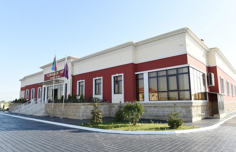 Президент Ильхам Алиев принял участие в открытии Хачмазского филиала ОАО «Азерхалча» (ФОТО)