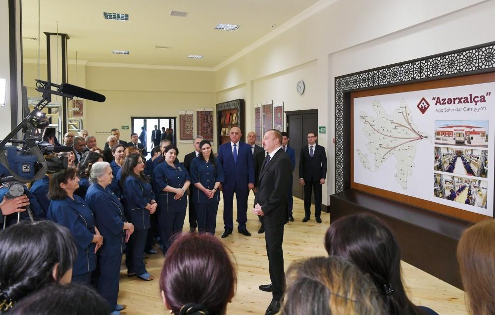 Президент Ильхам Алиев принял участие в открытии Хачмазского филиала ОАО «Азерхалча» (ФОТО)