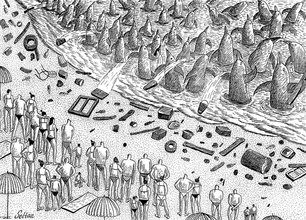 Замысловатый ирреализм азербайджанского карикатуриста отмечен в Турции (ФОТО)