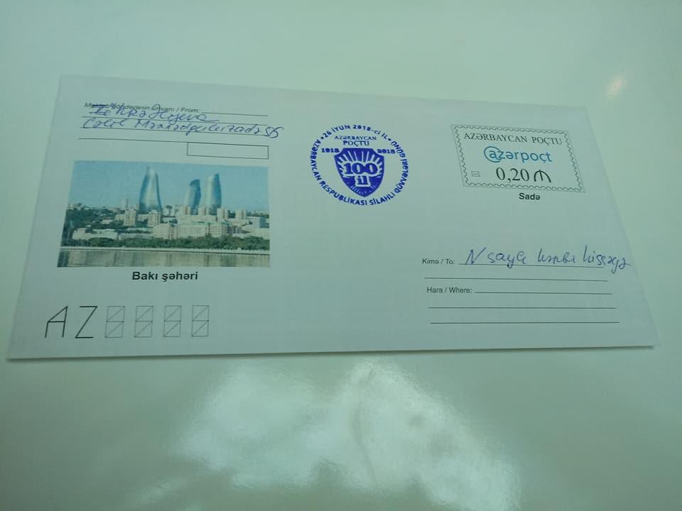 Письмо азербайджанскому солдату – акция в Баку (ФОТО)