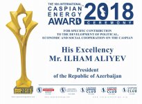 Президентам пяти прикаспийских стран будет вручена международная награда Caspian Energy Award (ФОТО)