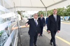 Президент Ильхам Алиев принял участие в открытии автодороги в Масаллы (ФОТО)