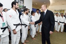Президент и Первый вице-президент Азербайджана, президенты России и Монголии наблюдали за смешанными командными соревнованиями ЧМ по дзюдо в Баку (ФОТО)