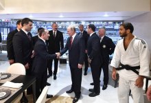 Президент и Первый вице-президент Азербайджана, президенты России и Монголии наблюдали за смешанными командными соревнованиями ЧМ по дзюдо в Баку (ФОТО)